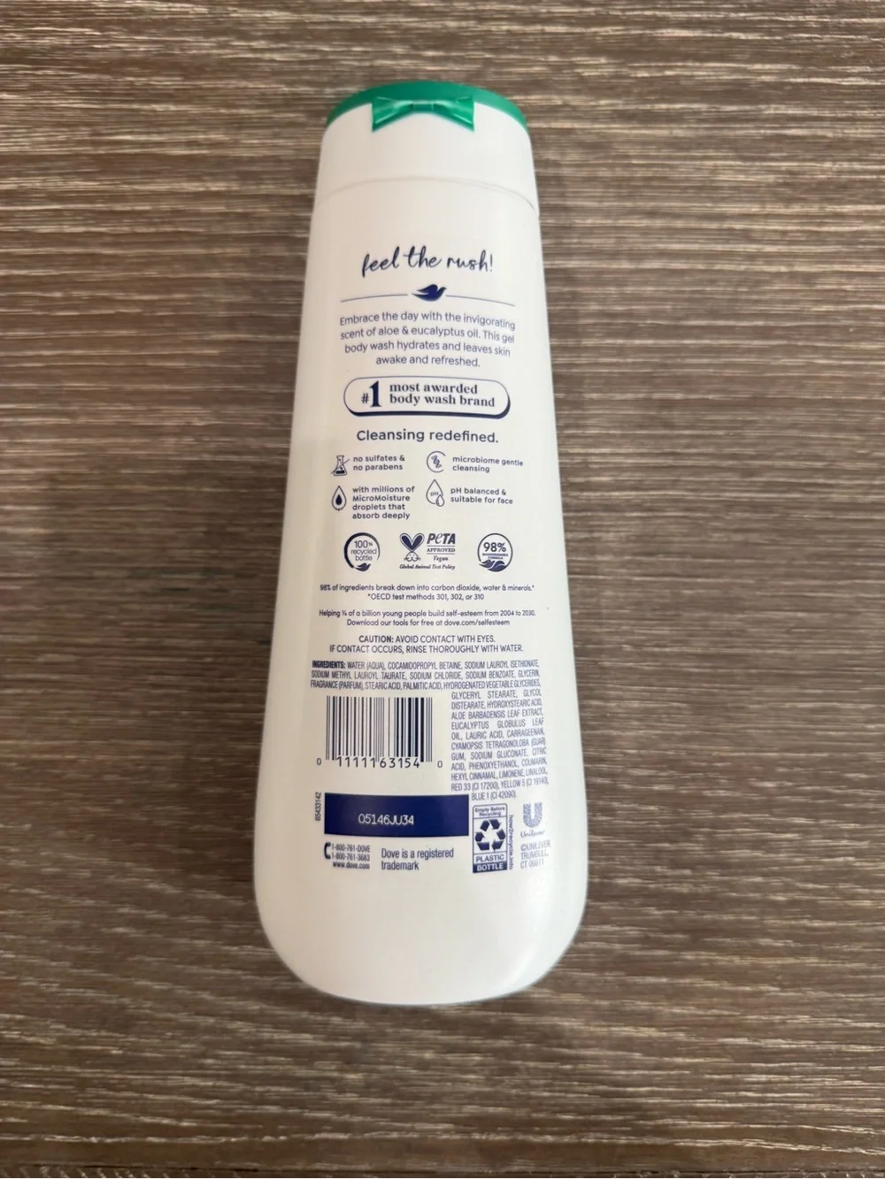NWT Dove Invigorate Aloe + Eucalyptus Body Wash